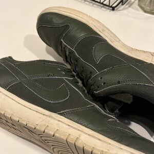 Nike Dunk Low Size 11 Olive Green Leather Canvas